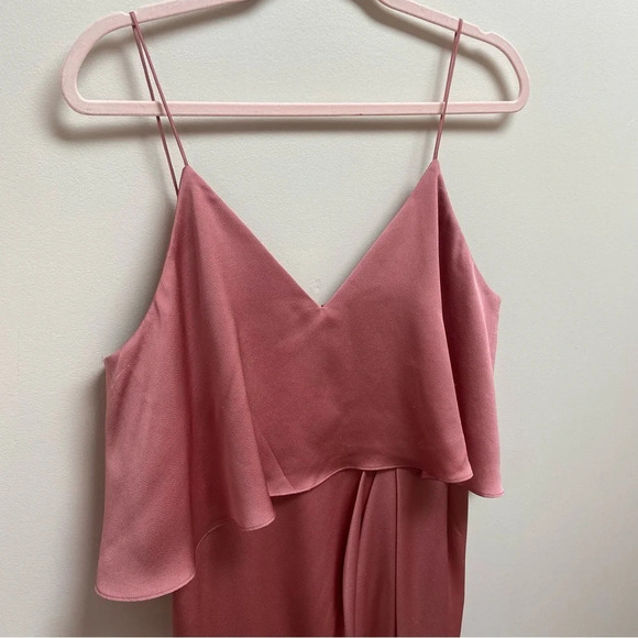 Shona Joy Luxe Cocktail Frill Dress Rose Pink 13954 - Picture 5 of 15